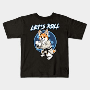 Cute Corgi in Jiu Jitsi Gi BJJ Life Karate Taekwondo Lovers Kids T-Shirt
